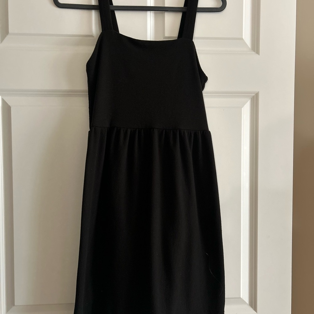 LOFT Black Sleeveless Square Neck Mini Sundress